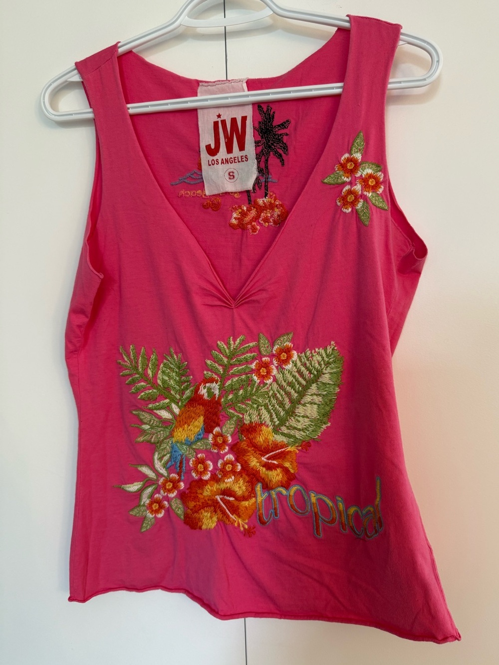 Vintage Embroidered V-Neck Tank: JW Los Angeles
